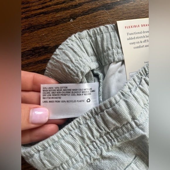 Cat and Jack reinforced knee shorts Sz. 12 Mo linen cotton NWT - Picture 3 of 3